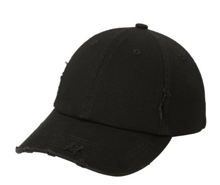 District Black Distressed Unstructured Aviation Hat