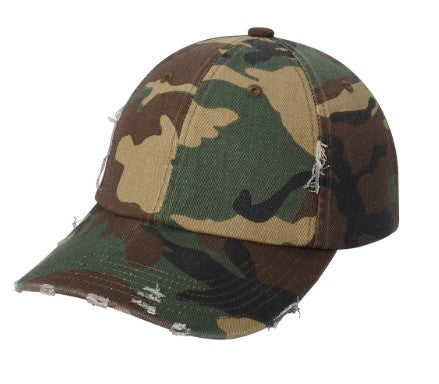 District Camo Distressed Unstructured Aviation Hat
