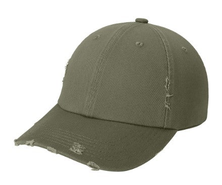 District Olive Distressed Unstructured Aviation Hat